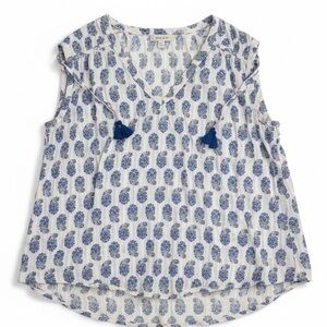 Anthropologie Boho Floral Tassel Top | XL